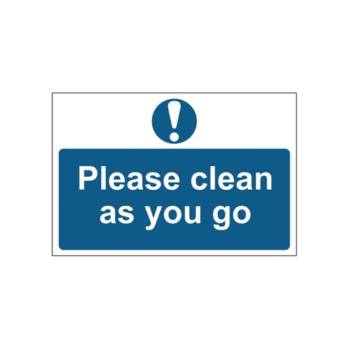 MyCafe Please Clean As You Go Sign Self Adhesive PP 300x200 MYC10678