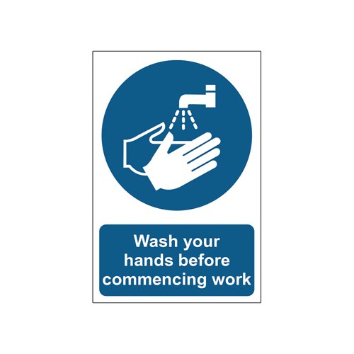 MyCafe Wash Hands Before Commencing Sign PP 200x300 MYC10693
