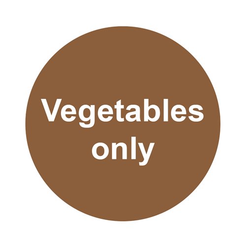 MyCafe Vegetables Only Sign Self Adhesive Vnl 100x100 MYC10708