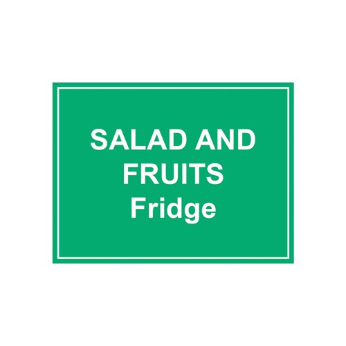 MyCafe Salad and Fruits Fridge Sign Self Adhesive Vnl 150x200 MYC10713
