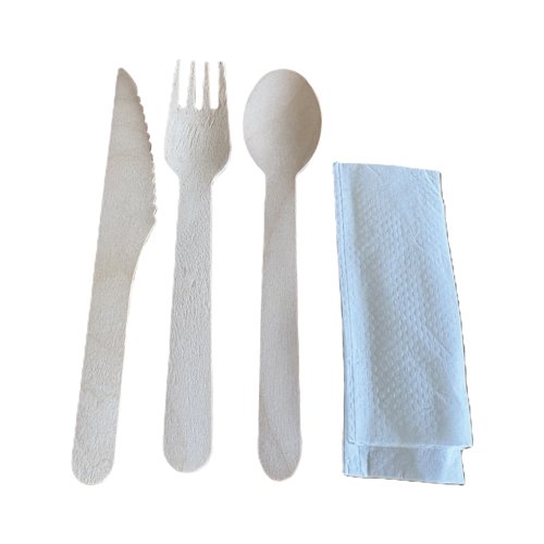 MyCafe 4-in-1 Wooden Cutlery Set Pack of 250 MYC10942