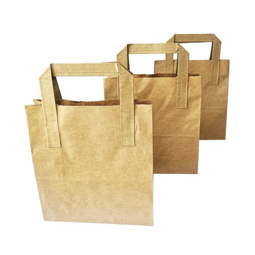 MyCafe Kraft Paper Carrier Bag 175x115x345mm Pack of 250 MYC10947