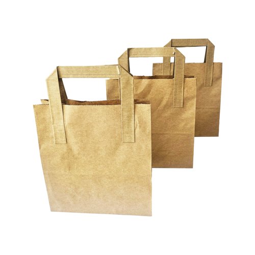 MyCafe Kraft Paper Carrier Bag 215x115x250mm Pack of 250 MYC10948