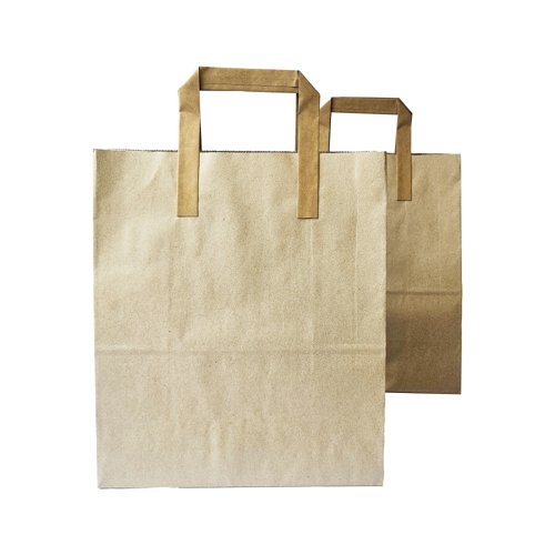 MyCafe Kraft Paper Carrier Bag 260x130x305mm Pack of 250 MYC10949