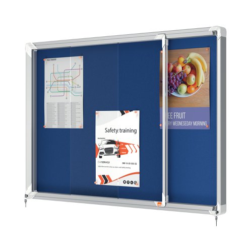 Nobo Premium Plus Felt Lockable Notice Board 8xA4 1902565