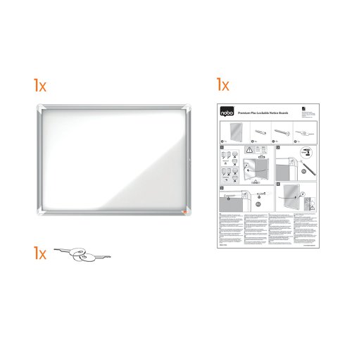 Magnetic lockable notice board with a hinged glass door and side lock. Complete with a modern stylish aluminum trim and fixed with a through corner wall mounting. Excellent magnetic notice board surface to securely display your notices. Size: 4xA4 sheets.