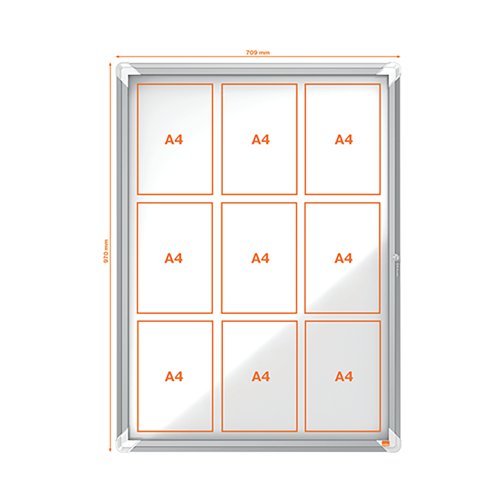 Magnetic outdoor weatherproof lockable notice board with a hinged glass door and side lock. Complete with a modern stylish aluminum trim and fixed with a through corner wall mounting. Excellent magnetic notice board surface to securely display your notices.