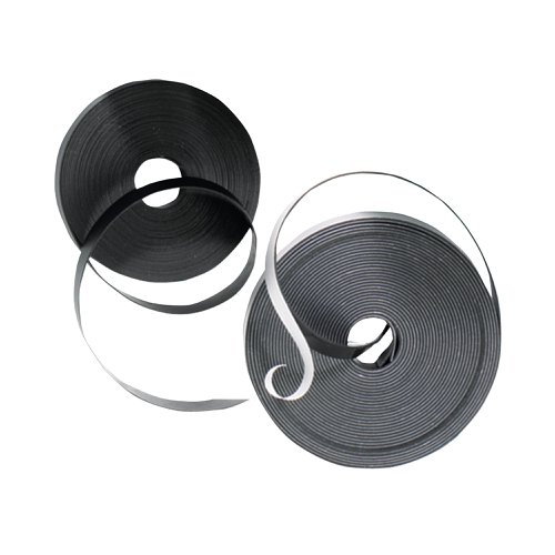 Magnetic tape is ideal for visualising projects, processes and timescales quickly. Simply cut the tape to size with scissors, peel of the backing material and attached to desired surface to media to make a magnetic strip. Size 10mmx10m.