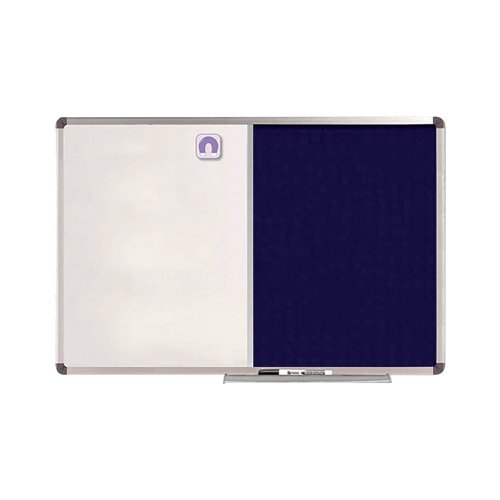 Nobo Classic Combination Felt/Steel Noticeboard 1200x900mm Blue 1902258 | ACCO Brands