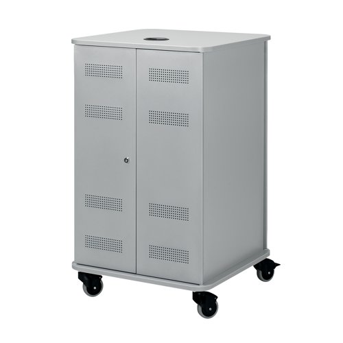 This Multimedia Projection Cabinet is extremely versatile, compact and secure housing a range of presentation equipment in its sturdy mobile cabinet. Its three shelves can be adjusted to suit different equipment sizes, while the projector shelf slides out for use and has a tilt angle adjuster. Easy to assemble, its steel front and rear doors lock for maximum security.