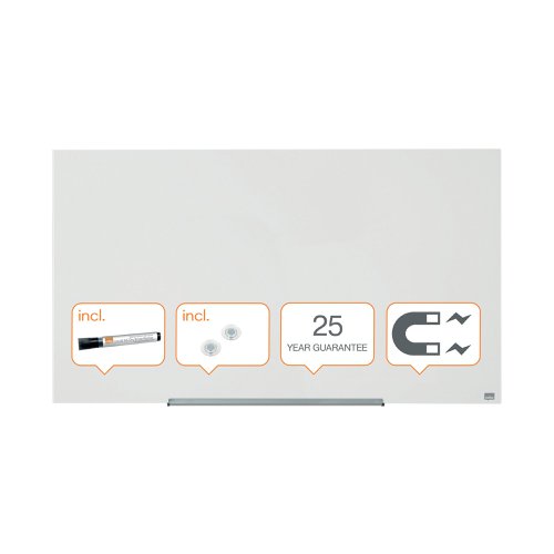 Nobo Impression Pro Glass Magnetic Whiteboard 1260 x 710mm 1905177