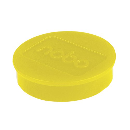 Display memos or messages neatly and securely on a magnetic board with these yellow whiteboard magnets. Alternatively, use them to display notes on the fridge. Supplied in a pack of 10, the magnets have a diameter of 38mm.