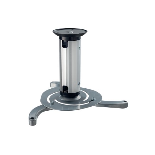 This ceiling mount is easy to install and suitable for projectors using the mounting holes on the bottom side of the projector. Supporting the weight of up to 15kg, this height and depth adjustable mount features tilt, rotate and swivel technology, allowing most viewing angles. Supplied in silver.