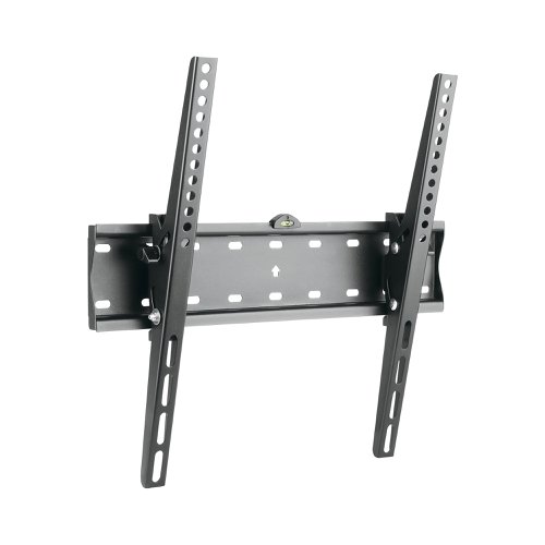 This wall mount is easy to install with an integrated bubble spirit level for precision. Supporting the weight of up to 40kg, this tilting wall mount is compatible with flat televisions from 32 up to 55 inches. Supplied in black.