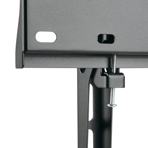 This wall mount is easy to install with an integrated bubble spirit level for precision. Supporting the weight of up to 40kg, this tilting wall mount is compatible with flat televisions from 32 up to 55 inches. Supplied in black.