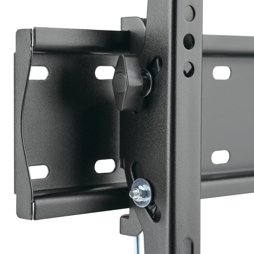 This wall mount is easy to install with an integrated bubble spirit level for precision. Supporting the weight of up to 40kg, this tilting wall mount is compatible with flat televisions from 32 up to 55 inches. Supplied in black.