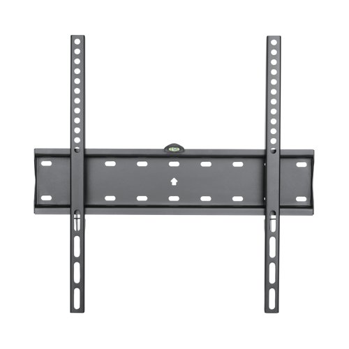 This wall mount is easy to install with an integrated bubble spirit level for precision. Supporting the weight of up to 40kg, this fixed wall mount is compatible with flat televisions from 32 up to 55 inches. Supplied in black.