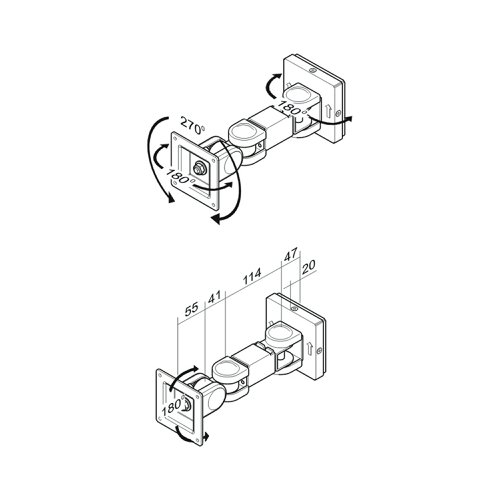 This wall mount is easy to install with an integrated bubble spirit level for precision. Supporting the weight of up to 40kg, this fixed wall mount is compatible with flat televisions from 32 up to 55 inches. Supplied in black.