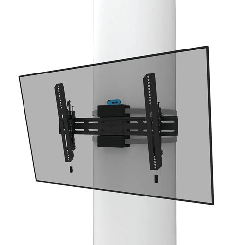 The Neomounts Select is a tiltable pillar mount for screens up to 75 inches with a maximum weight capacity of 50kg. The versatile tilt (12) technology allows you to create the optimum viewing angle. The mount is suitable for 250-1000mm cylinder, square and rectangular pillars. Individual bracket height and level adjustment are available for the perfect installation. The WL35S-910BL16 has a depth of 699mm and is suitable for screens that meet VESA hole pattern 300x100 to 600x400mm. The pillar mount has a strap of 3500mm and can be locked if required with the anti-theft screw provided or with a padlock (not included). The mount features a nifty magnetic pull and release system, that allows you to attach the TV in a secure, safe and solid manner. Afterwards, the pull and release straps can be easily hidden behind the screen by clicking the magnet to the mount. The ratchet clamp ensures easy installation, as well as the separate magnetic spirit level tool that is included.