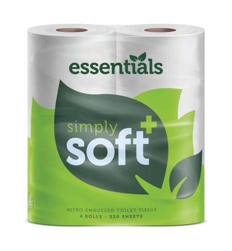 Essentials Toilet Roll 2-Ply 320 Sheets Per Roll 4x12 (Pack of 48) ECR2320