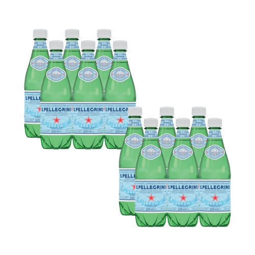 San Pellegrino Sparkling Natural Mineral Water 500ml Bottles (Pack of 12) 00051