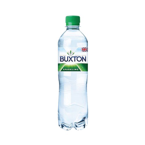 Buxton Sparkling Mineral Water 50cl Plastic Bottles (24 Pack) 12120791