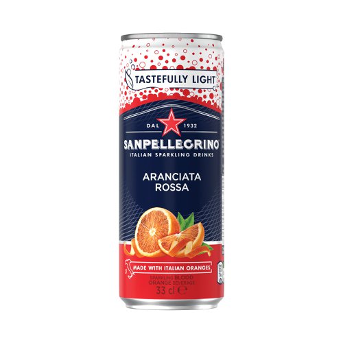 San Pellegrino Aranciata Rossa Orange/Blood Orange 330ml Can (Pack of 24) 12516080