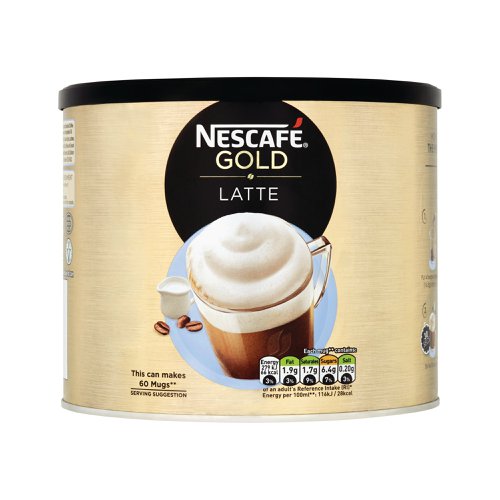 NL15888 | This Nescafe Gold Latte is perfect for offering great coffee moments to colleagues and customers at any time of the day. This classic Nescafe Gold Latte drink is crafted by experts and can be prepared in moments. Enjoy an expertly crafted combination of flavour and aroma in every cup of this milky Latte. Supplied in a 1kg tin.