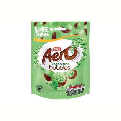 Nestle Aero Bubbles Peppermint Milk Chocolate Sharing Bag 92g 12505870 | NL23849 | Nestle