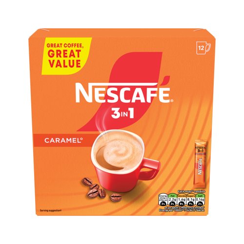 Nescafe 3-in-1 Caramel Coffee Sachets Pack of 12 12593161