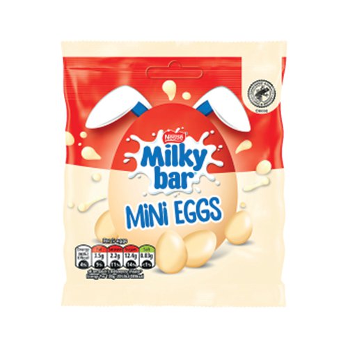 Nestle Milkybar Mini Eggs White Chocolate Sharing Bag 80g 12565384 | Nestle