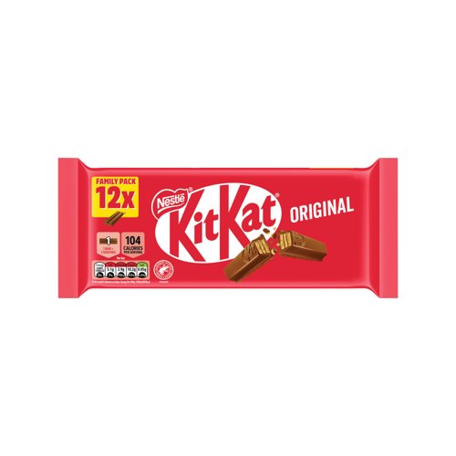 Nestle KitKat 2 Finger Milk Chocolate Bar Pack of 12 12604149