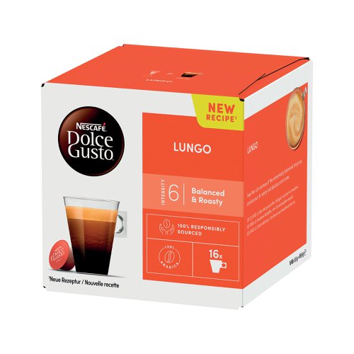 Nescafe Dolce Gusto Cafe Lungo Coffee Capsules (Pack of 48) 12562075