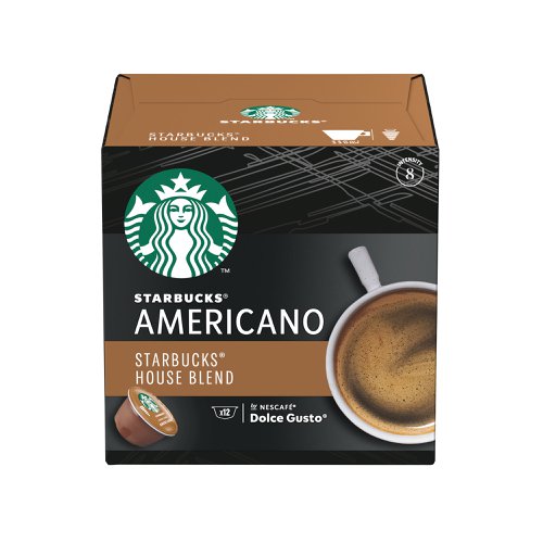 Nescafe Dolce Gusto Starbucks House Blend Americano Medium Roast Coffee Pods (Pack of 36) 12397697