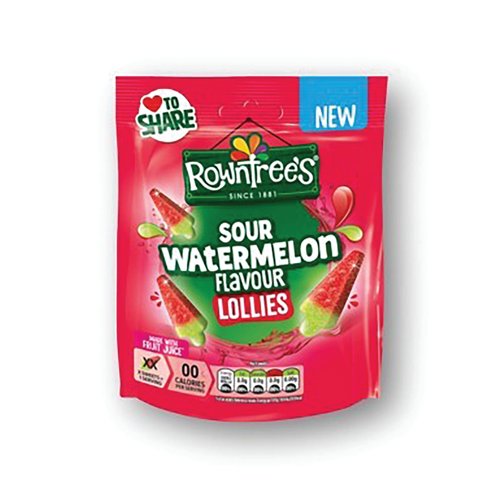 Rowntree Sour Lollies Watermelon Flavour Pouch 130g 12627089S
