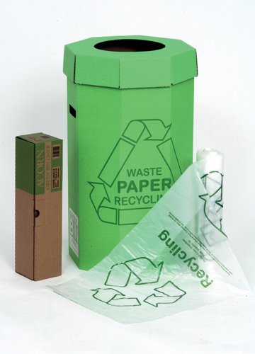 Acorn Cardboard Recycling Bin 60 Litre Green (Pack of 5) 402565 | Acorn