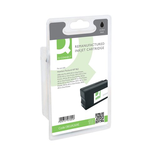 Q-Connect HP 963 Black Inkjet Cartridge 27ml 1000 Pages 3JA26AE-COMP