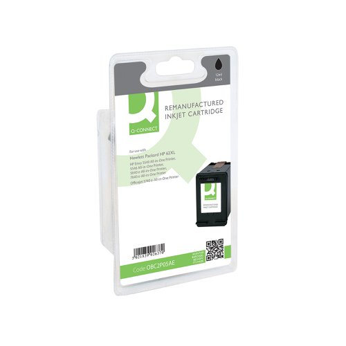 Q-Connect HP 62XL Inkjet Black Cartridge (Capacity: 12ml) C2P05AE