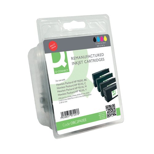 Q-Connect Remanufactured Inkjet Cart CMYK For HP C2P43AE C2P43AE-COMP