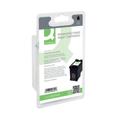 Q-Connect Remanufactured Inkjet Cartridge Black For HP C9364EE C9364EE-COMP