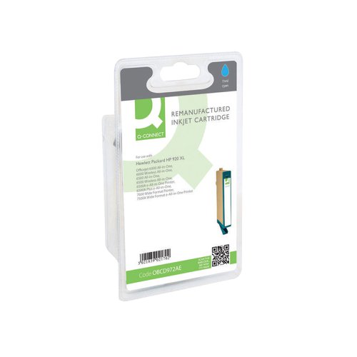 Q-Connect Remanufactured Inkjet Cartridge Cyan For HP CD972AE CD972AE-COMP