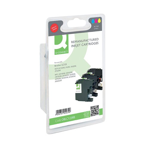 Q-Connect Brother LC123 Compatible Ink Cartridge Multipack CMY LC123RBWBP-COMP