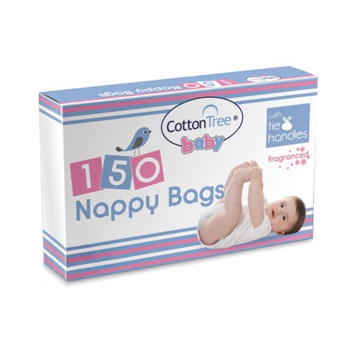 Cotton Tree Fragranced Baby Nappy Bags x150 Pack of 12 CT051A