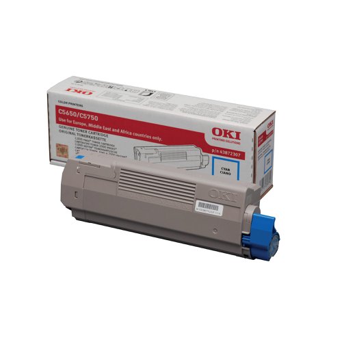 Oki C5650 2K Toner Cartridge Cyan 43872307