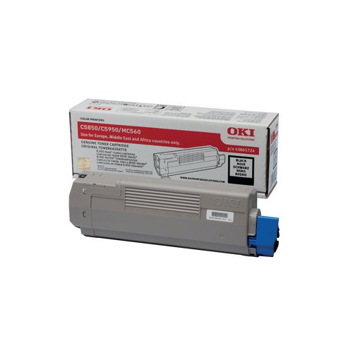 Oki C5850/59508K Toner Cartridge Black 43865724