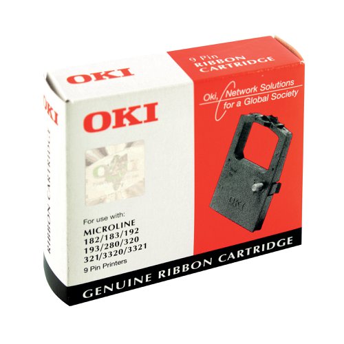 Oki Microline 182/183/192/193/280/320/321 Fabric Ribbon Black 09002303