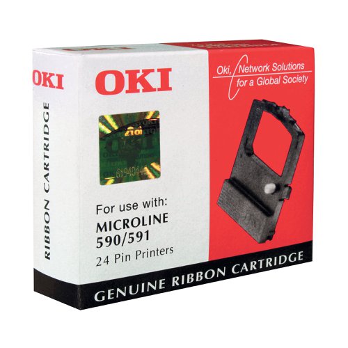 Oki Black Fabric Ribbon For Microline 590/591 09002316