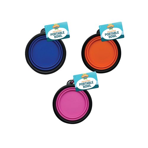 Portable Pet Bowl with Clipstrip Assorted Pack of 12 322795CLIP