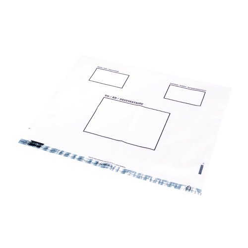 GoSecure Envelope Extra Strong Polythene 440x320mm Clear (Pack of 100) PB30303