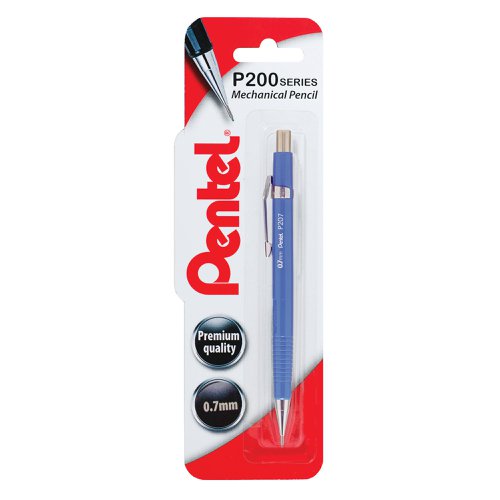 Pentel P200 Automatic Pencil Medium 0.7mm Blue Barrel XP207